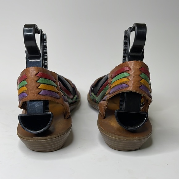 MIA Colorful Multicolor Leather Huarache Boho Bohemian Hippie Gypsy Sandals 7 - Picture 6 of 9